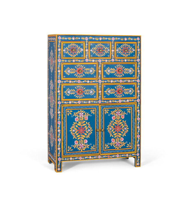 GINER Y COLOMER Buffet haut artisanal en bois de manguier et MDF